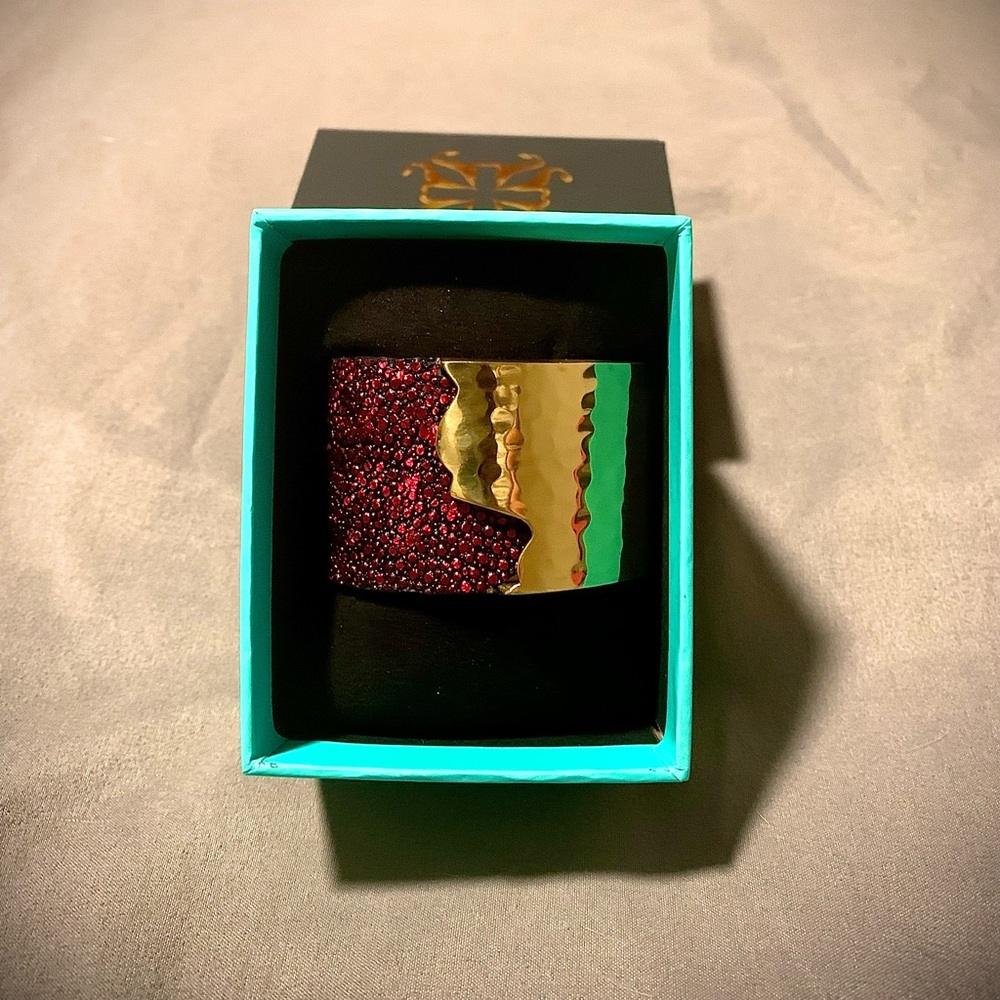 Brand: Rustic Cuff. Hammered gold plated brass.